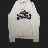 CONVERSE Hoodie White Pullover Mens XS