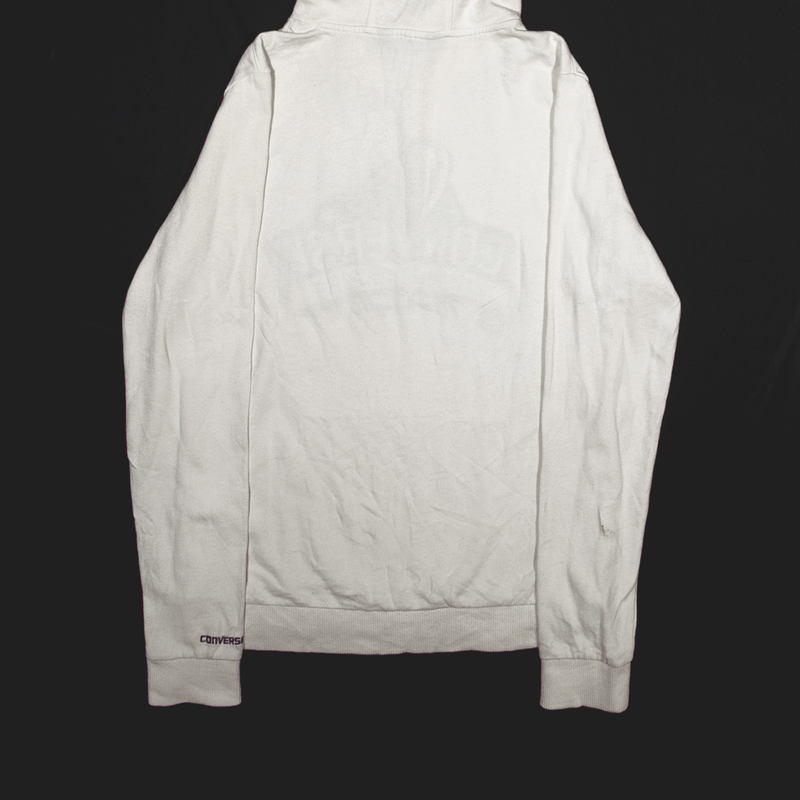 CONVERSE Hoodie White Pullover Mens XS