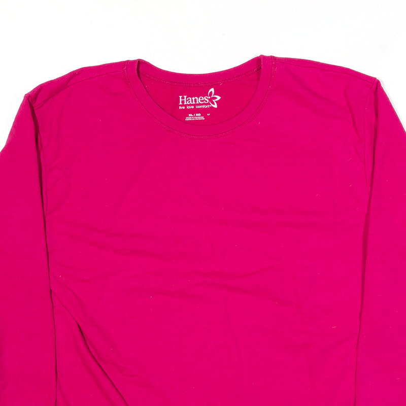 HANES Sweatshirt Pink Womens XL