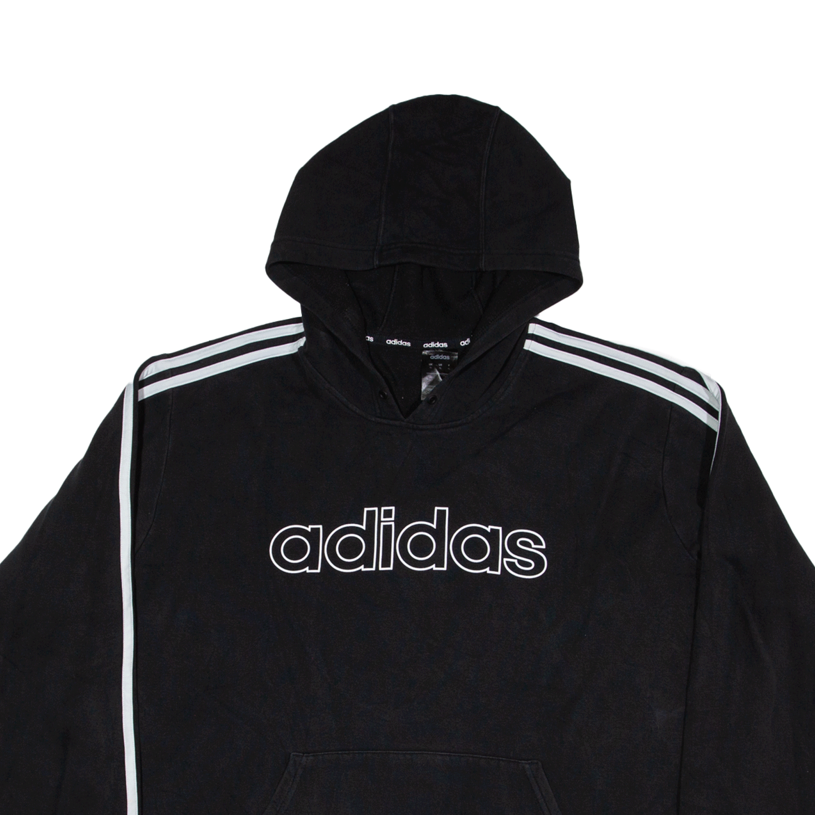 ADIDAS Hoodie Black Pullover Mens XL