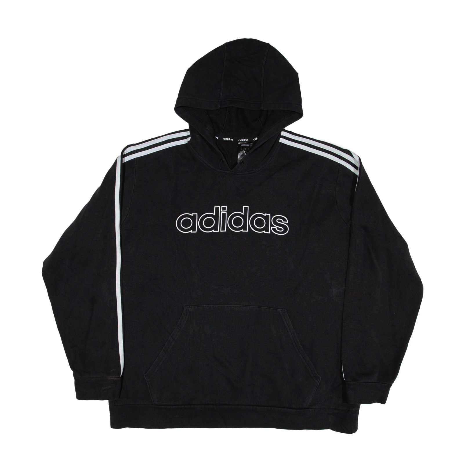 ADIDAS Hoodie Black Pullover Mens XL