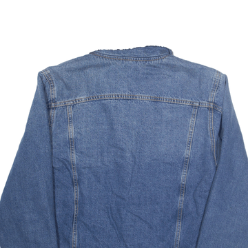 &Denim Jacket Women’s 6 Sherpa Lined Blue Denim deals Button-Up Long Style Collared