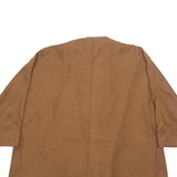 ZARA BASIC 1/2 Sleeve Jacket Brown Faux Suede Womens M