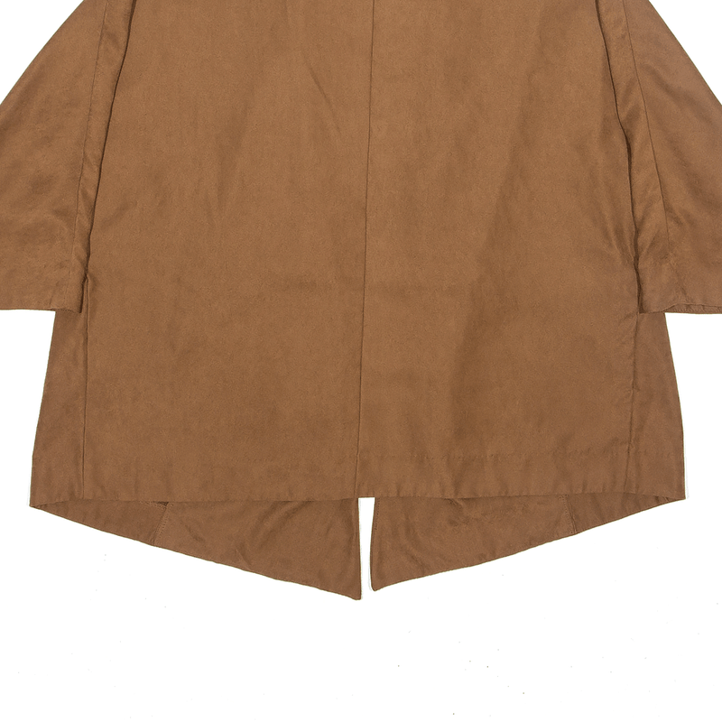 ZARA BASIC 1/2 Sleeve Jacket Brown Faux Suede Womens M