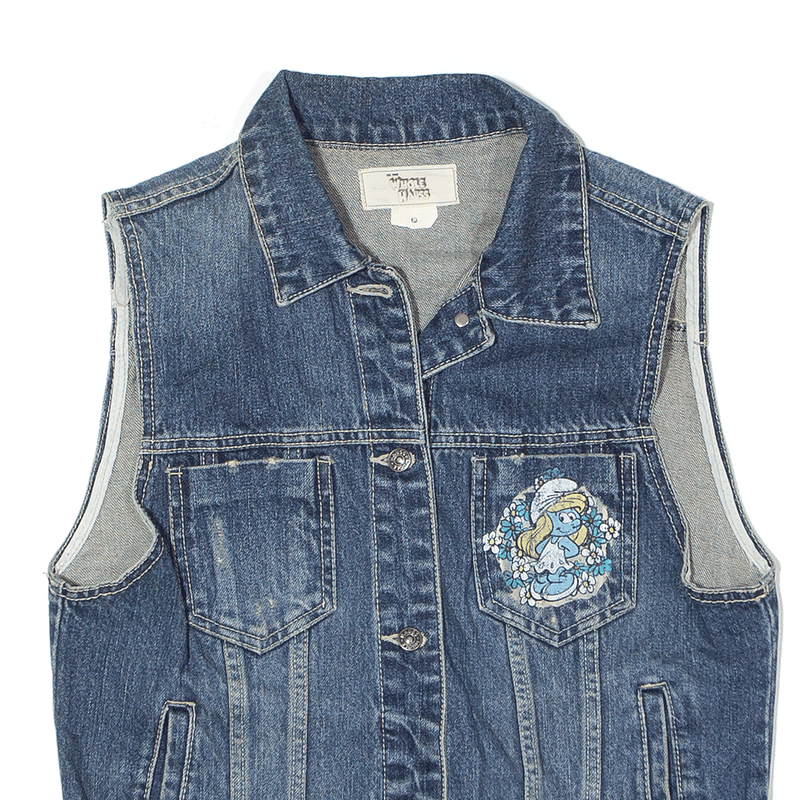 WHOLE HAUSS The Smurfs Smurfette Gilet Blue Denim Womens S