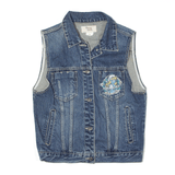 WHOLE HAUSS The Smurfs Smurfette Gilet Blue Denim Womens S