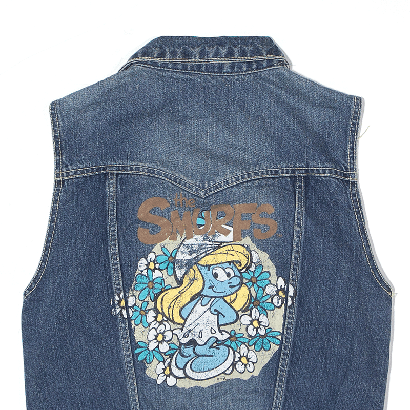 WHOLE HAUSS The Smurfs Smurfette Gilet Blue Denim Womens S