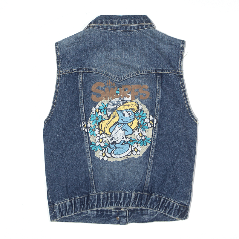 WHOLE HAUSS The Smurfs Smurfette Gilet Blue Denim Womens S