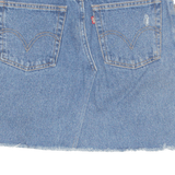 LEVI'S 550 Distressed Short Mini Skirt Blue Denim Girls XL
