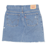 LEVI'S 550 Distressed Short Mini Skirt Blue Denim Girls XL