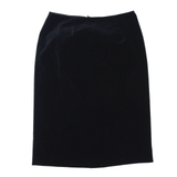 HENNES Knee Length Skirt Black Velvet Womens UK 6
