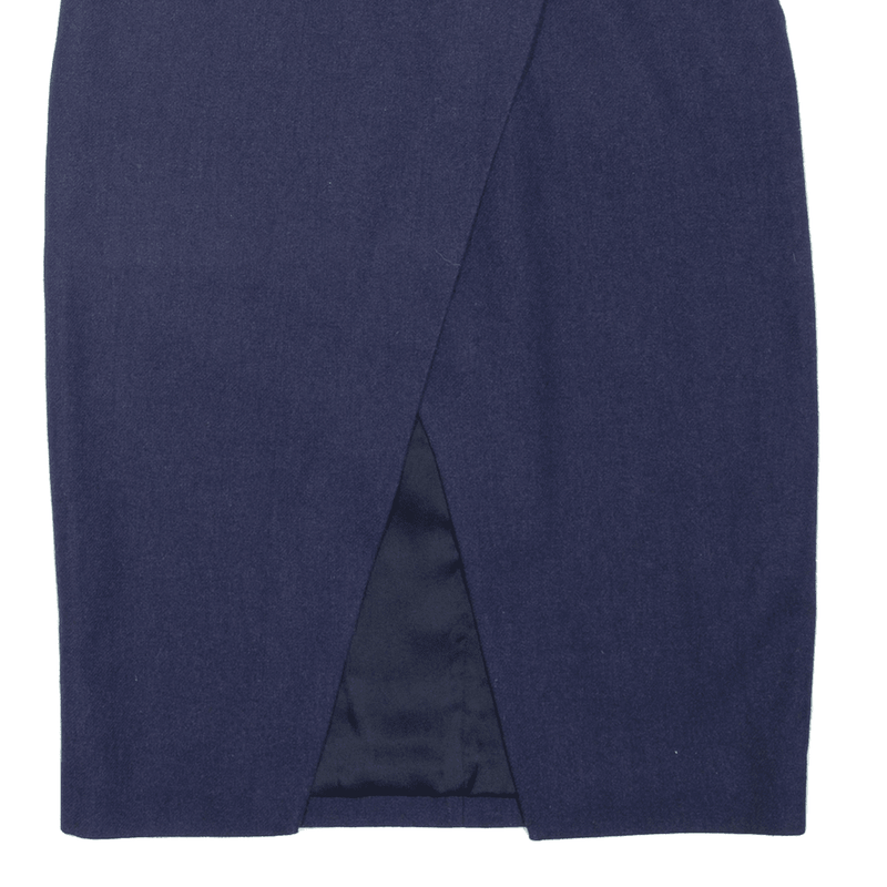 & OTHER STORIES Side Slit Midi Pencil Skirt Blue Womens UK 6