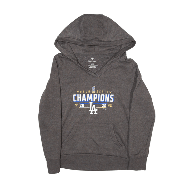 LOS ANGELES DODGERS 2020 World Series Champions Hoodie Sweatshirt FANATICS  Grey