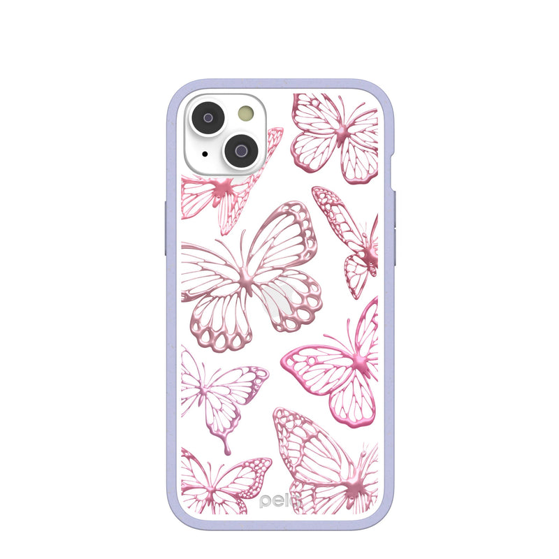 Clear Butterfly Effect iPhone 14 Plus Case With Lavender Ridge