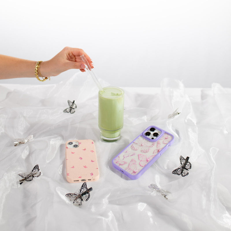 Clear Butterfly Effect iPhone 13 Pro Max Case With Lavender Ridge
