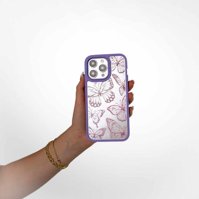 Clear Butterfly Effect iPhone 12 Mini Case With Lavender Ridge