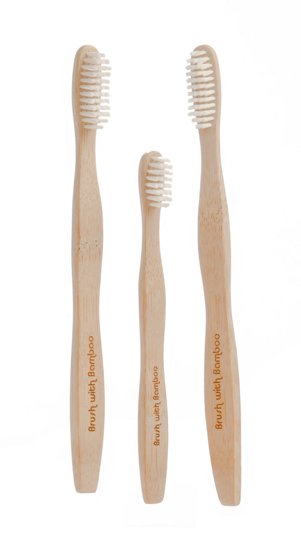Bamboo Toothbrush Adult/Kid Mixed Family 4-pack