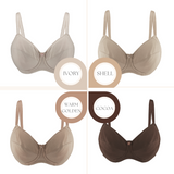 Warm Golden-Underwired Silk & Organic Cotton Full Cup Bra with removable paddings