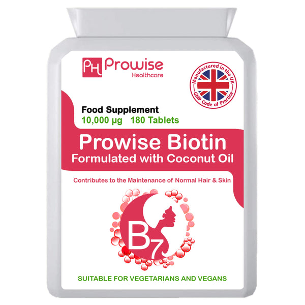 Biotin Hair Growth Supplement 10,000 MG with Coconut Oil | 180 Vegan Tablets | Supports Hair, Skin & Nail Growth - Hair Growth I Made in UK