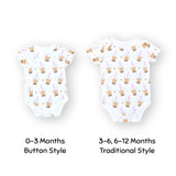 the wee bean organic cotton bodysuit onesie  romper in boba bubble tea