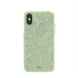 Sage Green Cacti iPhone X Case