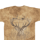 THE MOUNTAIN Deer Tie Dye T-Shirt Brown Short Sleeve Mens M