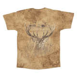 THE MOUNTAIN Deer Tie Dye T-Shirt Brown Short Sleeve Mens M