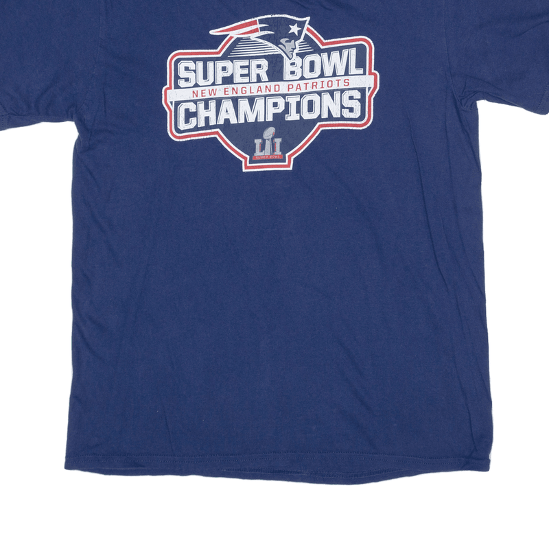 NFL New England Patriots Super Bowl Champions USA T-Shirt Blue Short Sleeve Mens M