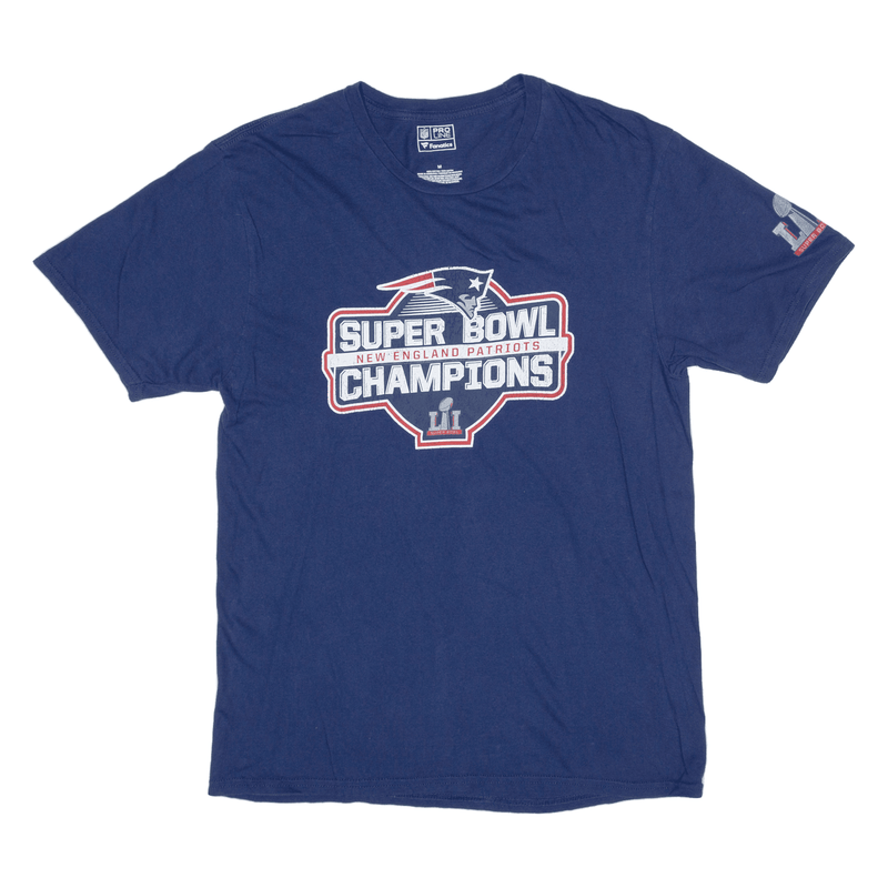 NFL New England Patriots Super Bowl Champions USA T-Shirt Blue Short Sleeve Mens M