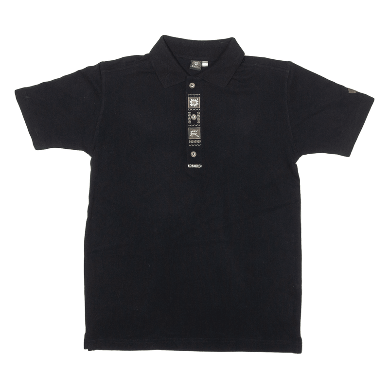 0S-TRACHTEN Mens Polo Shirt Black Short Sleeve S