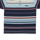 FILA Polo Shirt Blue Striped Short Sleeve Mens S