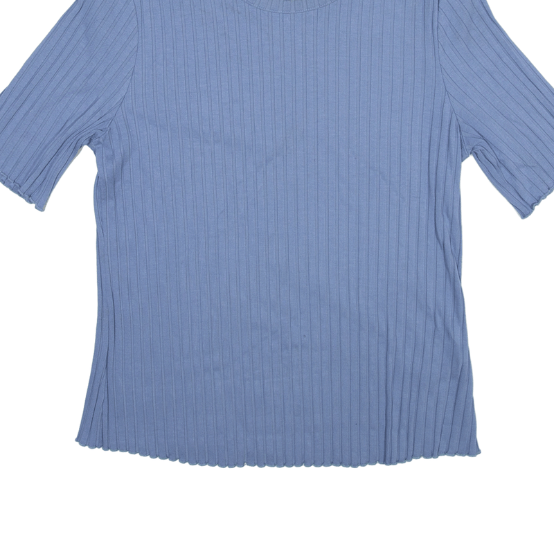 & OTHER STORIES Paris Atelier Top Blue Short Sleeve Womens L