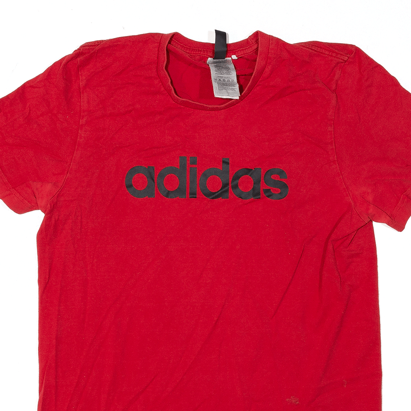 ADIDAS T-Shirt Red Short Sleeve Mens S