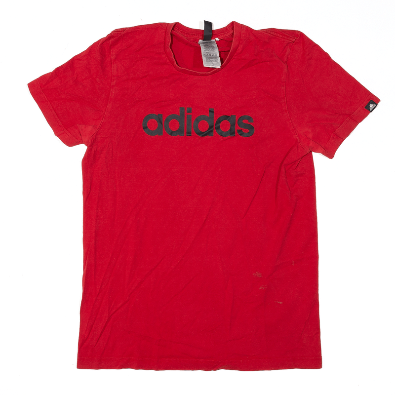 ADIDAS T-Shirt Red Short Sleeve Mens S