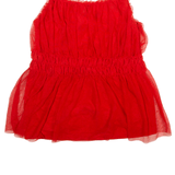 H&M Y2K Tulle Puff Top Red Sleeveless Womens S