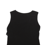 MISS YOU Y2K Frill Detail Top Black Sleeveless Womens L