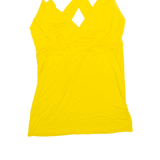OGN Y2K Halter Neck Top Yellow V-Neck Sleeveless Womens L