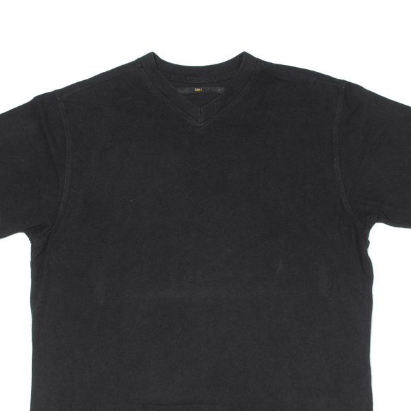 LEE T-Shirt Black V-Neck Short Sleeve Mens L