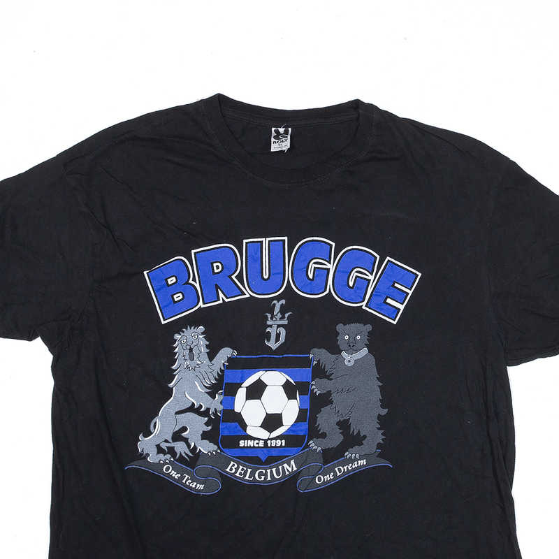 ROLY Brugge Belgium Football Sports T-Shirt Black Short Sleeve Boys XL