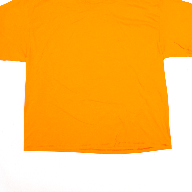 GILDAN Neon T-Shirt Orange Short Sleeve Mens L