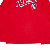 PORT & COMPANY MLB Washington Nationals T-Shirt Red USA Long Sleeve Mens M
