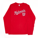 PORT & COMPANY MLB Washington Nationals T-Shirt Red USA Long Sleeve Mens M
