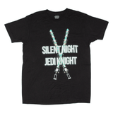 STAR WARS Silent Night Jedi Knight Christmas Mens T-Shirt Black Short Sleeve L