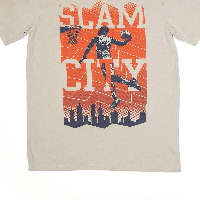 PLACE Slam City Basketball T-Shirt Beige Short Sleeve Boys 2XL
