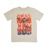PLACE Slam City Basketball T-Shirt Beige Short Sleeve Boys 2XL