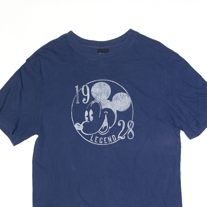 DISNEY Mickey Mouse T-Shirt Blue Short Sleeve Mens S