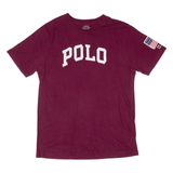POLO RALPH LAUREN USA T-Shirt Maroon Short Sleeve Boys L