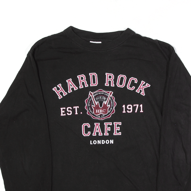 HARD ROCK CAFE T-Shirt Black USA Long Sleeve Mens S