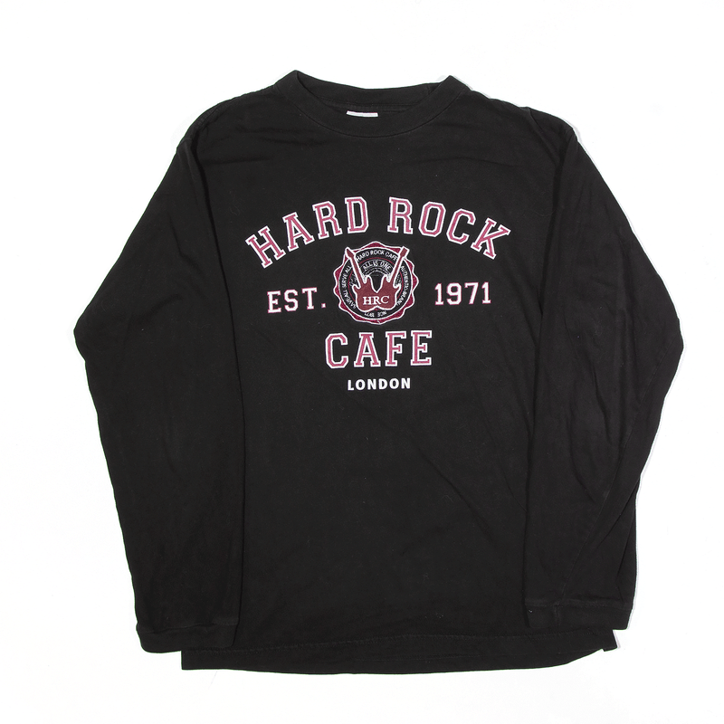 HARD ROCK CAFE T-Shirt Black USA Long Sleeve Mens S