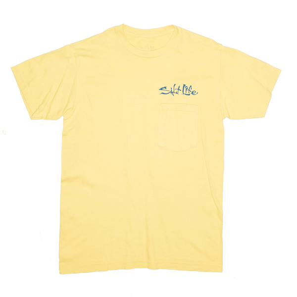 SALUT LIFE Fish Yellow Short Sleeve T-Shirt Mens S